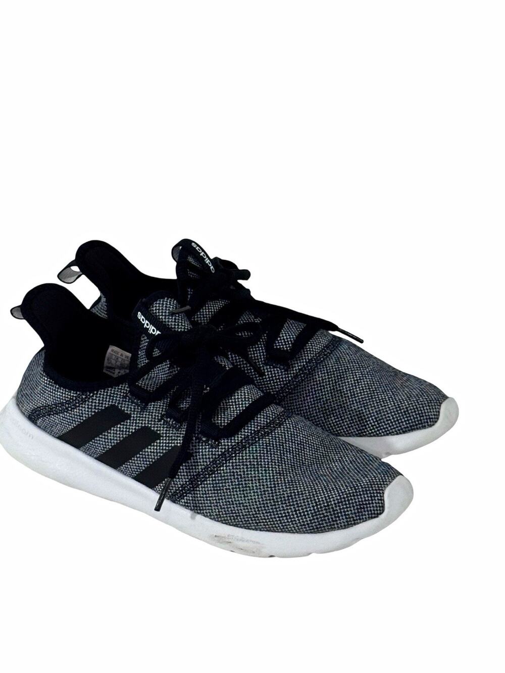 adidas 8.5 Gray/Black/White Heathered Low Top Lace-Up Athletic Sneakers H84755